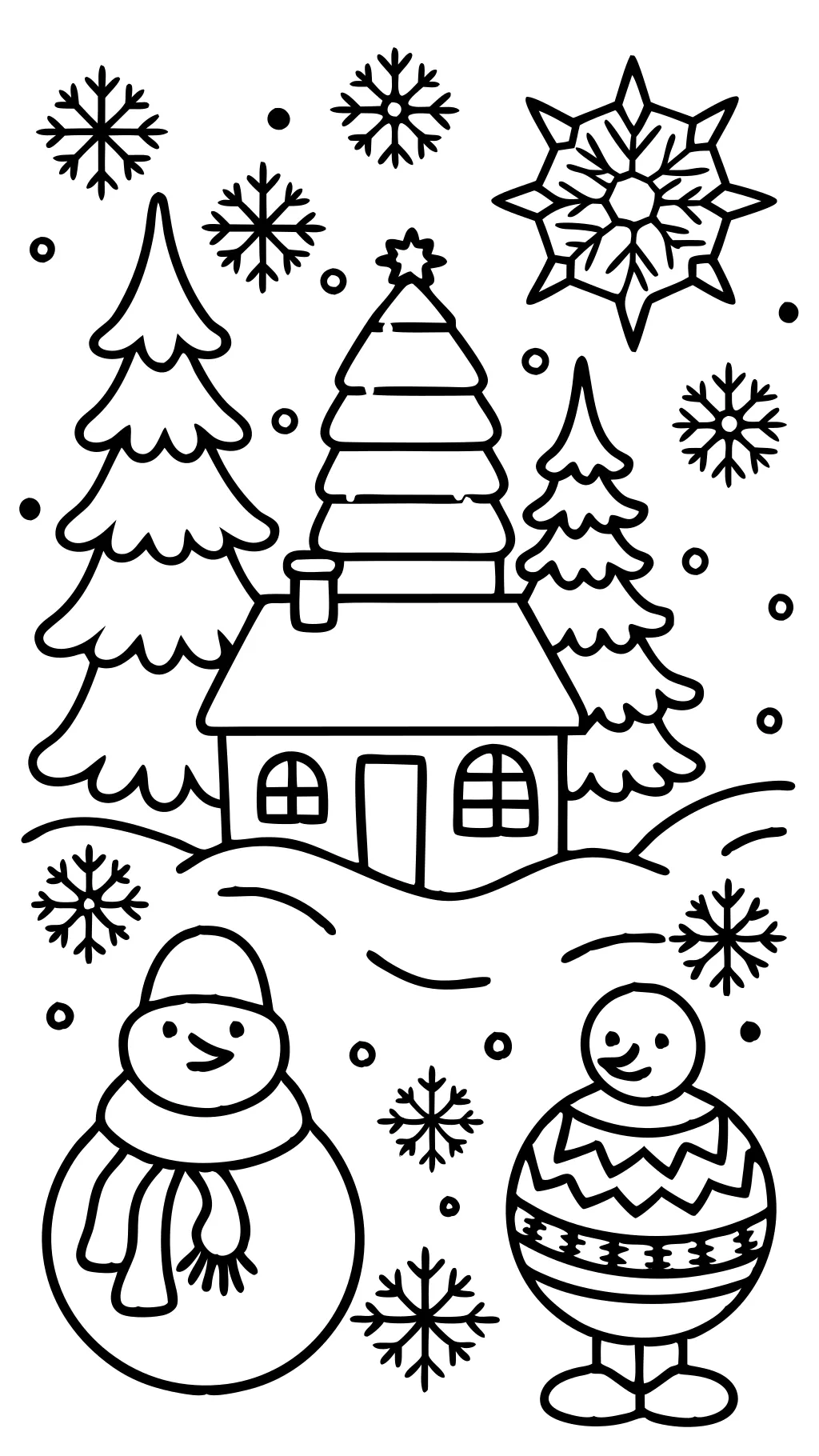 winter color pages free printables